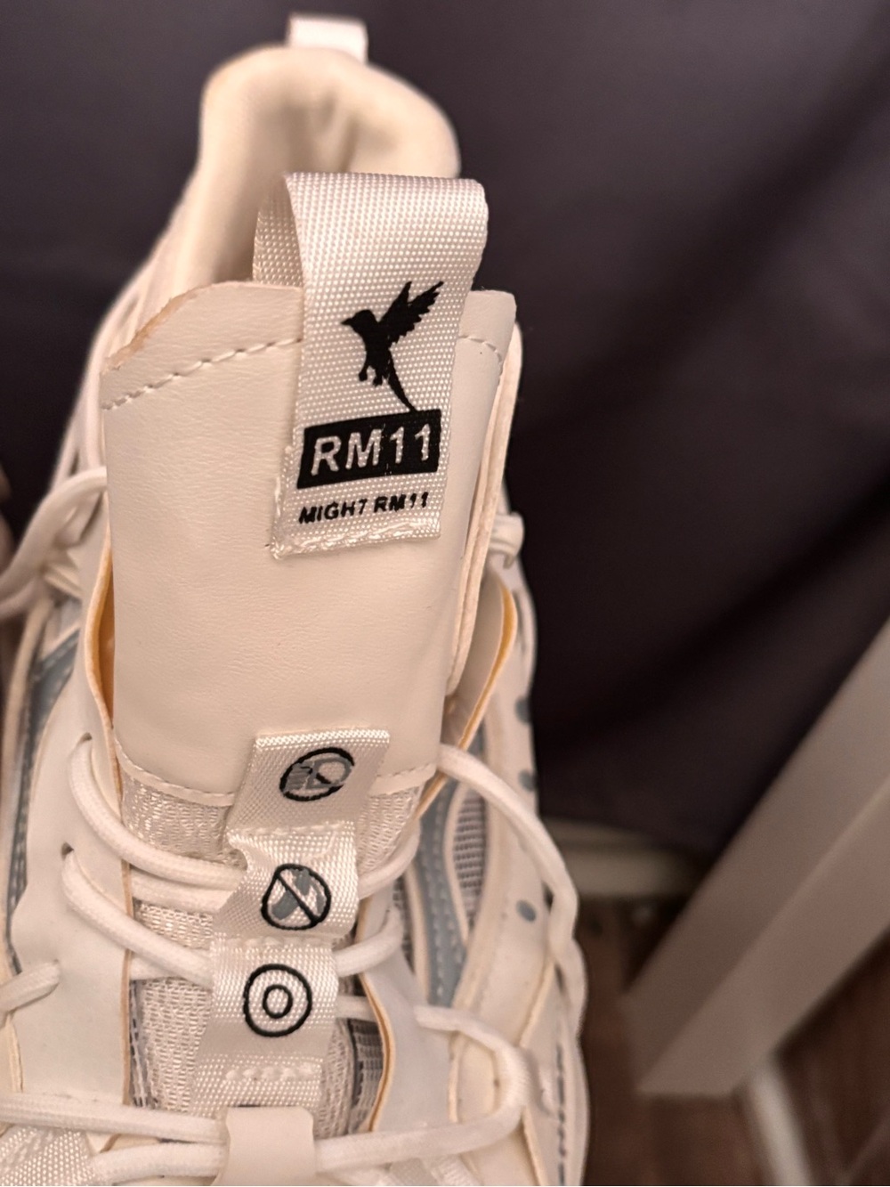 Men’s Athletic Sneakers in Cream White. 204 - Picture 2 of 4